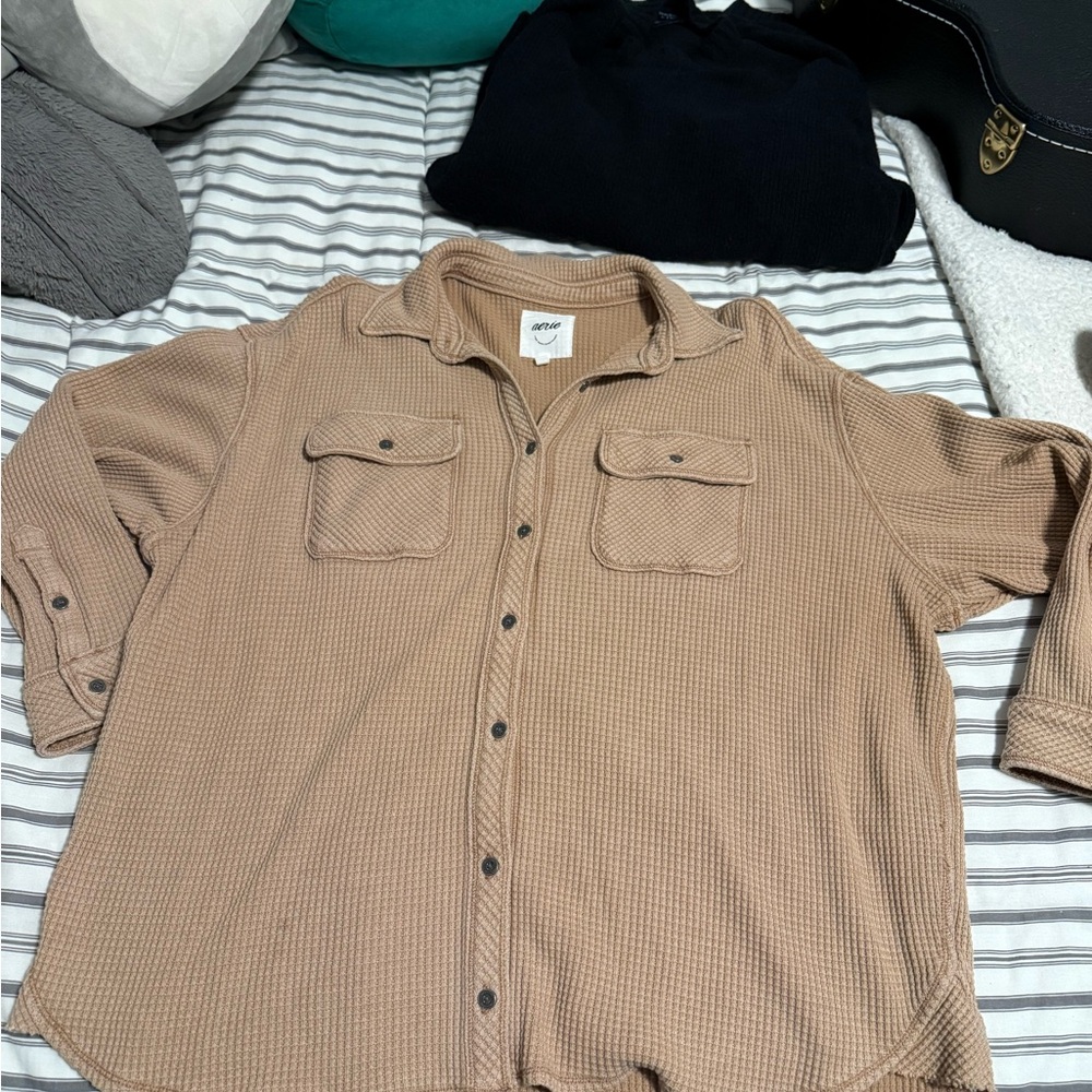 Aerie Waffle Button Up